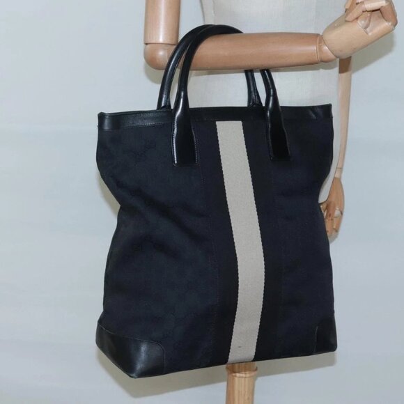 GUCCI GG Canvas Sherry Line Hand Bag Black White 002 1098 3444 Auth ep8642 - Picture 15 of 16